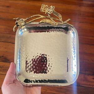 MICHAEL ARAM Trinket Try Silver Brass Rose Butterfly